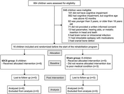 Effect of Anodal Transcranial Direct Current Stimulation Combined With Cognitive Training for Improving Cognition and Language Among Children With Cerebral Palsy With Cognitive Impairment: A Pilot, Randomized, Controlled, Double-Blind, and Clinical Trial